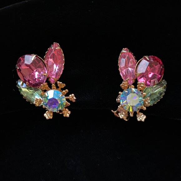 Vintage Beau Jewels Rhinestone Earrings - Picture 4 of 6